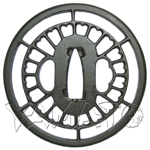 Yamato Budogu | Made in Japan Tsuba - Sharin Kiku Sukashi
