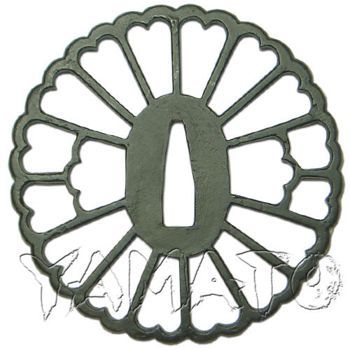 Yamato Budogu | Made in Japan Tsuba - Kiku Sukashi