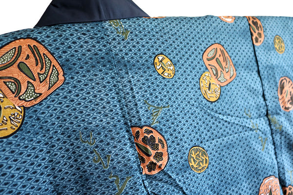 Yamato Budogu Antique Wool Tsuba Design Juban Kimono