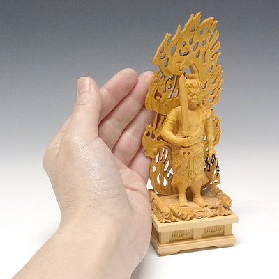 Deluxe Hand Carved Fudo Myo Statue SMALL