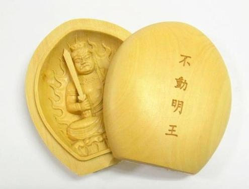 Portable Hand Carved Fudo Myo Statue Amulet