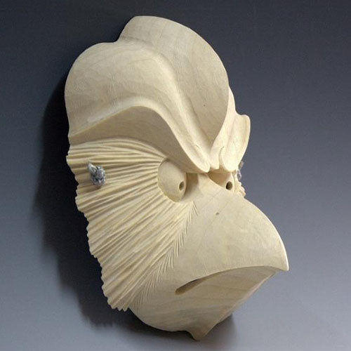 彫刻・オブジェ Wooden Noh Mask Yamato Budogu | Wood Noh Mask KARASU TENGU