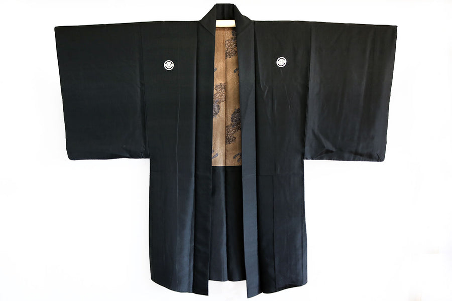 Antique Silk Haori Jacket with Kamon
