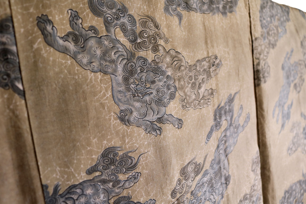 Antique Silk Haori Jacket with Kamon