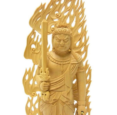 Deluxe Hand Carved Fudo Myo Statue LARGE