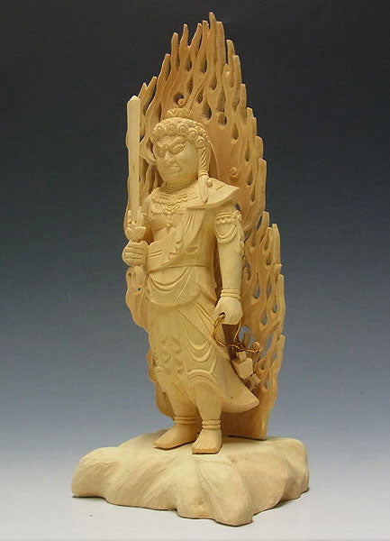 Deluxe Hand Carved Fudo Myo Statue MEDIUM