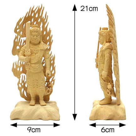 Deluxe Hand Carved Fudo Myo Statue MEDIUM