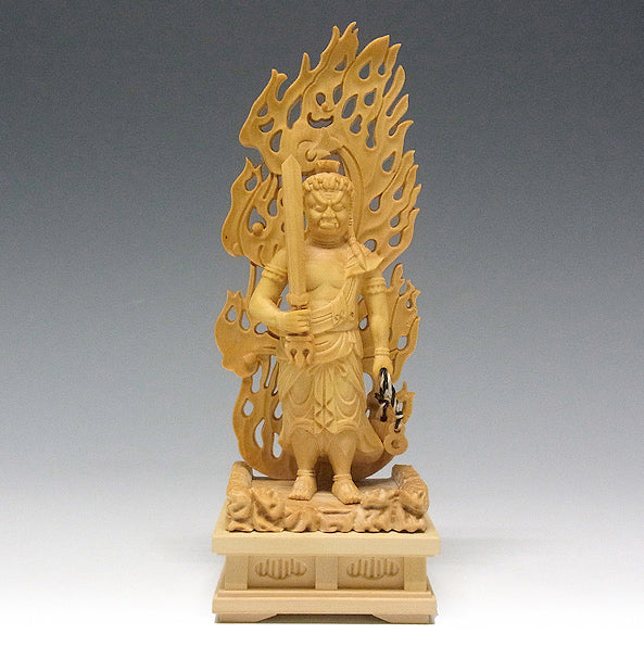 Deluxe Hand Carved Fudo Myo Statue SMALL