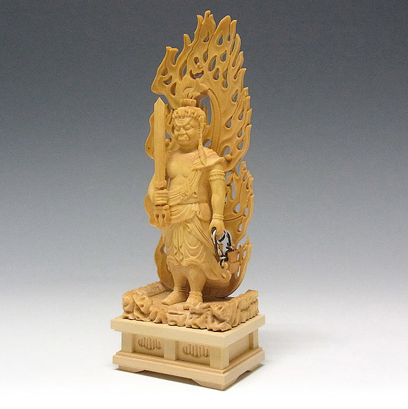 Deluxe Hand Carved Fudo Myo Statue SMALL