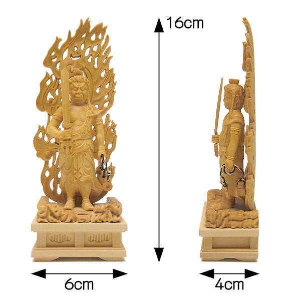 Deluxe Hand Carved Fudo Myo Statue SMALL