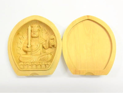 Portable Hand Carved Fudo Myo Statue Amulet