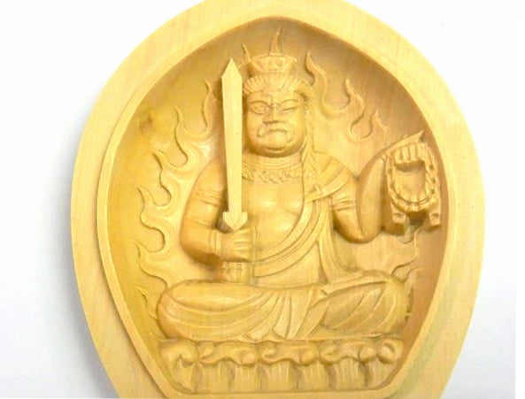 Portable Hand Carved Fudo Myo Statue Amulet