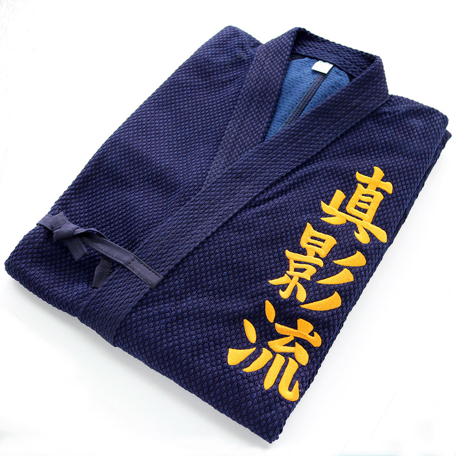Genuine Aizome Double Gi with Official Meifu Shinkage Ryu Embroidery