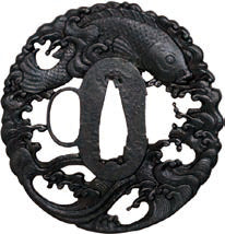 Nami Koi Sukashi Tsuba