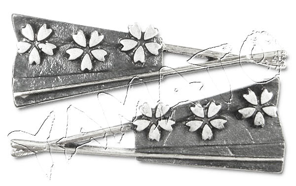 Sakura Ogi Menuki【Silver】