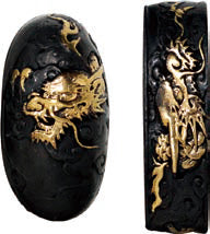 Unryu Fuchi Kashira Black